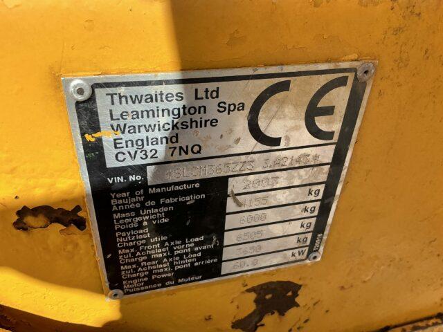 Thwaites 6 Tonne Straight Tip Dumper